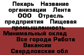 Пекарь › Название организации ­ Лента, ООО › Отрасль предприятия ­ Пищевая промышленность › Минимальный оклад ­ 20 000 - Все города Работа » Вакансии   . Свердловская обл.,Алапаевск г.